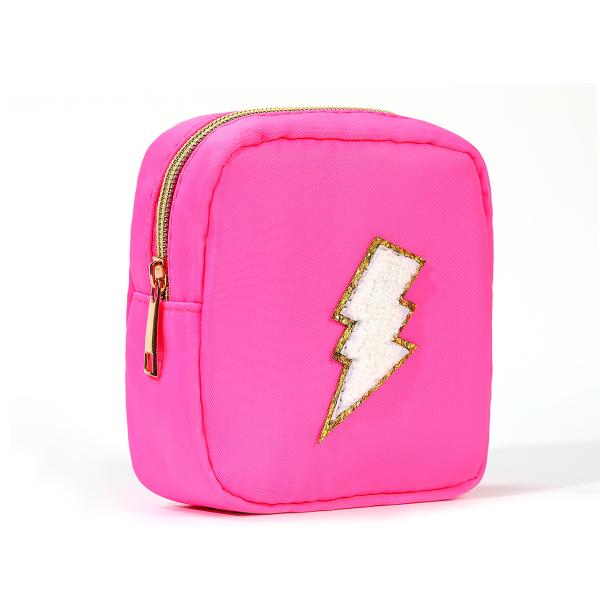 24 Colors Zipper Waterproof Toiletry Bag Large Make-up Bags for Travel in Nylon Pouch