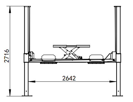 9000LBS Four Post Parking Lift Manual Lock Release 4 Post Hoist