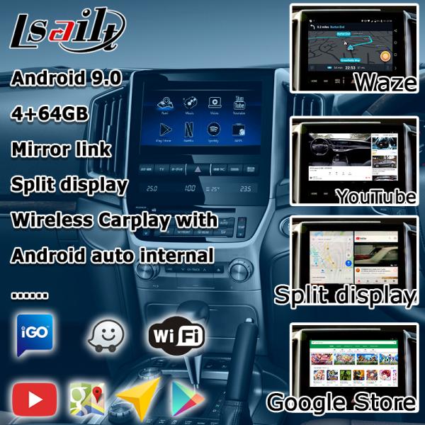 Автомобиль андроида Carplay подъема интерфейса автомобиля крейсера LC200 земли Тойота видео- прочный
