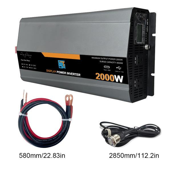 2000W 12V/24V a 110V/120V Energía de onda senoidal pura Inversor solar