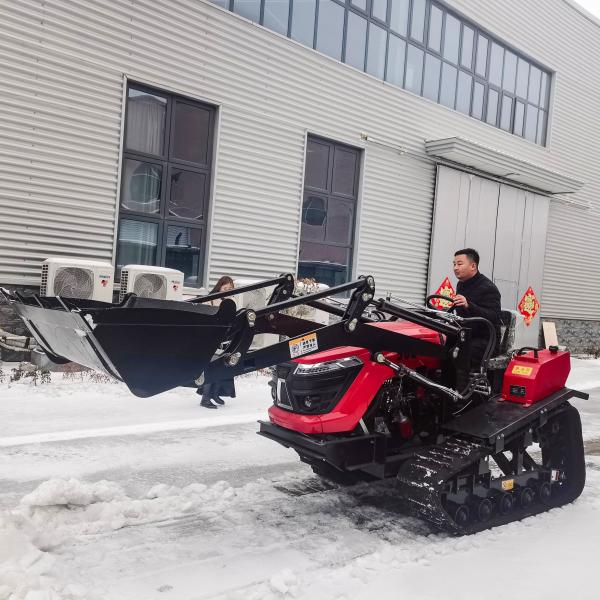 Mini Orchard 50HP Paddy Field Crawler Tractor Agricultural Machinery With Loader
