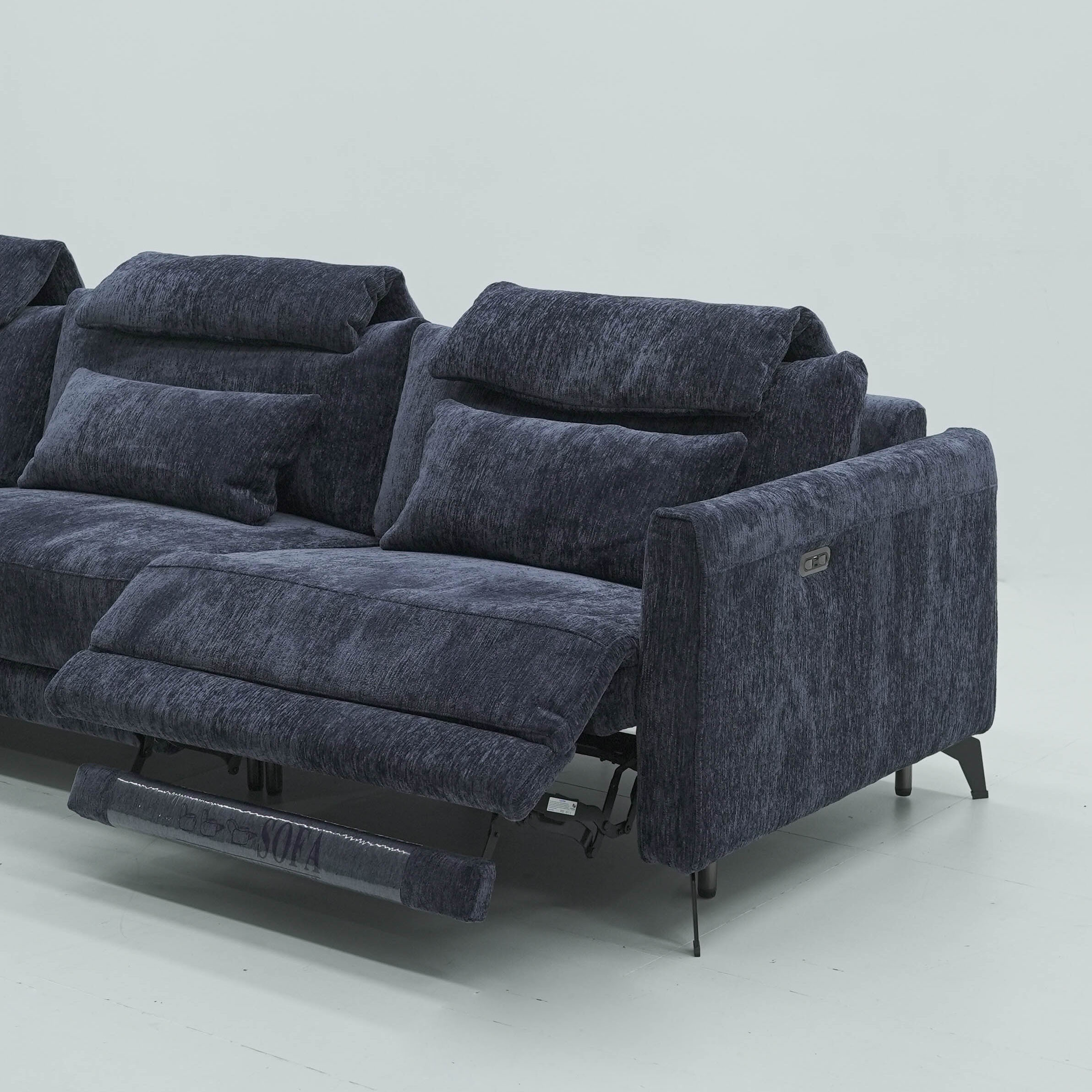 Green Fabric Modern Recliner Sofa with Power Footrest – Zero Wall