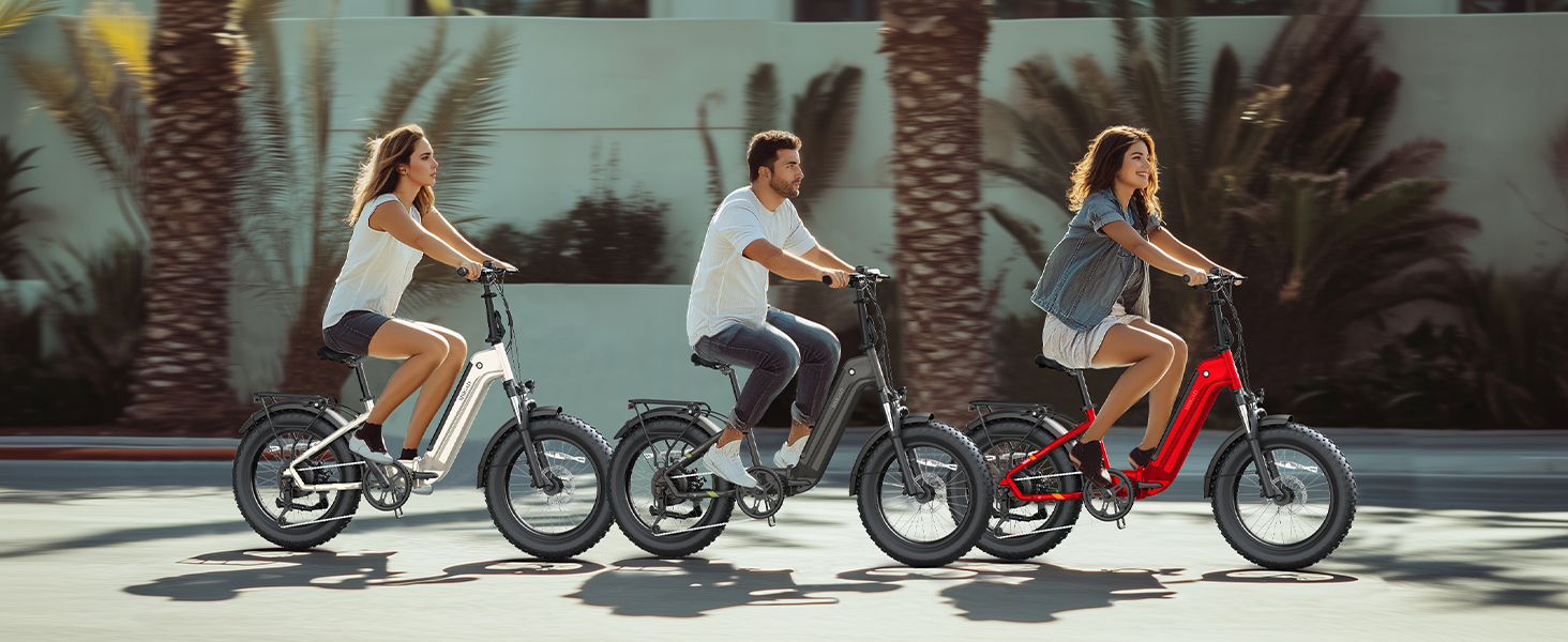 For TST 750w Full Suspension Electric Bicycle 48V 15Ah Integrated Battery All Terrain Fat Tire Folding Ebike