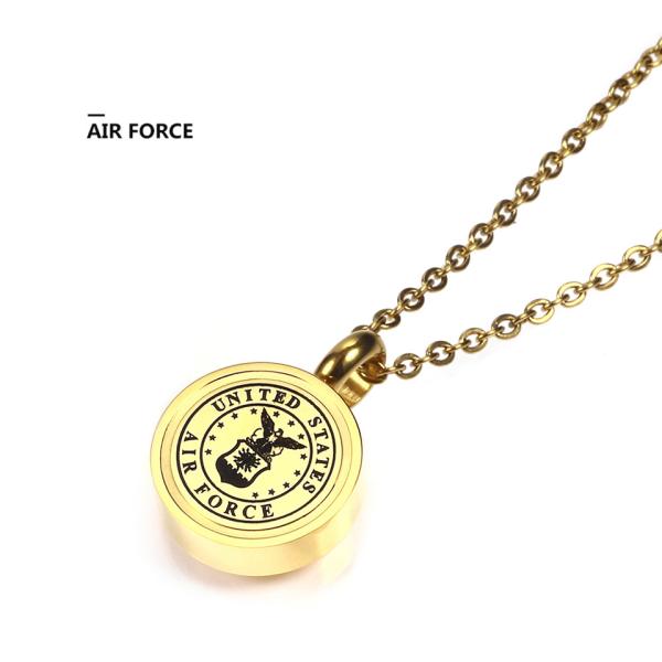 Army Navy Reserve Air Officer Commemorative Urn Ashes Necklace Cremation Jewelry 316L