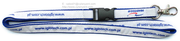 High Graded Jacquard Label Overlaid Lanyard With Metal Detachable Release Buckle
