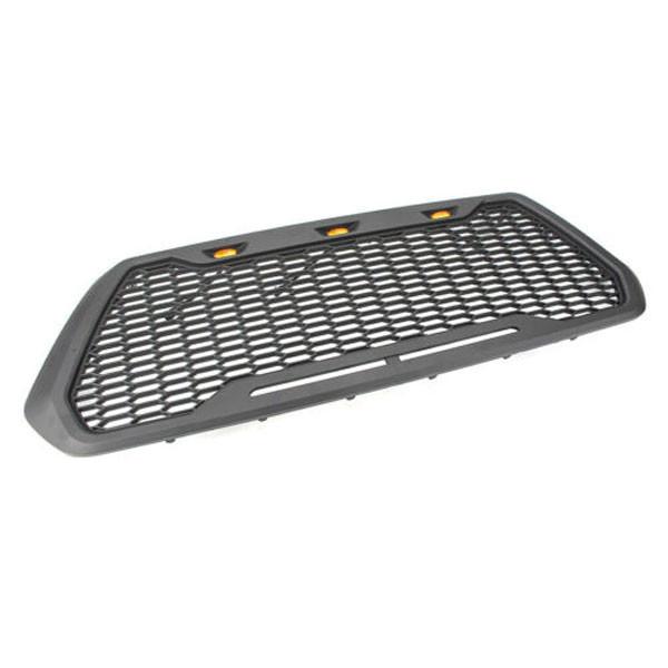 ABS Mesh Toyota Tacoma Parts Front Bumper Grill With 3 Amber LED Lights 2016-2018