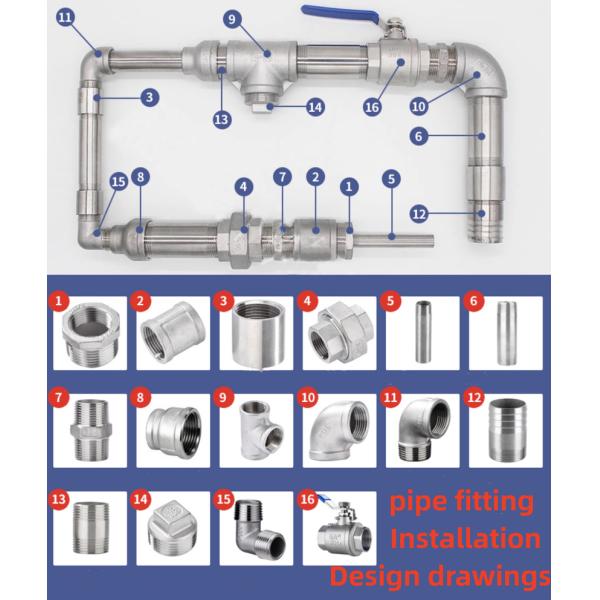 Casting Stainless Steel 304/316 1/2 NPT/BSP Female Thread 45 Elbow Pipe Fitting Connection Nipple for Homebrewing Technics