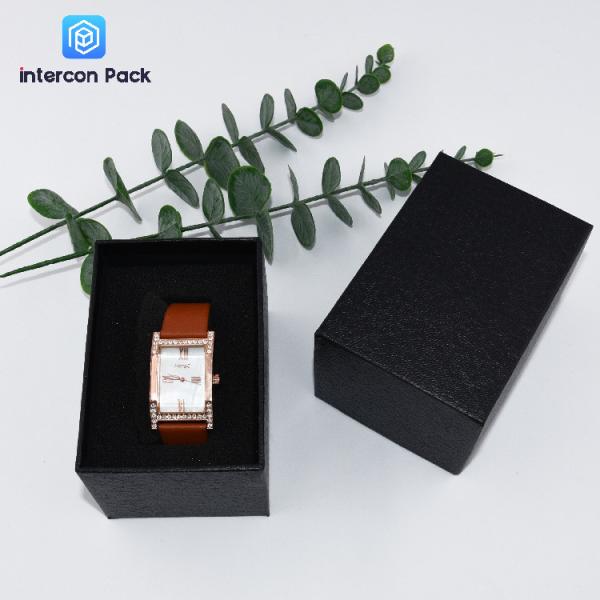 Matt Lamination Small Jewelry Packaging Boxes Leather filled Paper For Necklace Watch