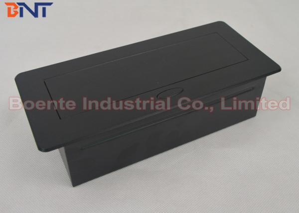 Matte Black HDMI / VGA / Network Connection Desk Pop Up Sockets 222 * 110 * 65 mm