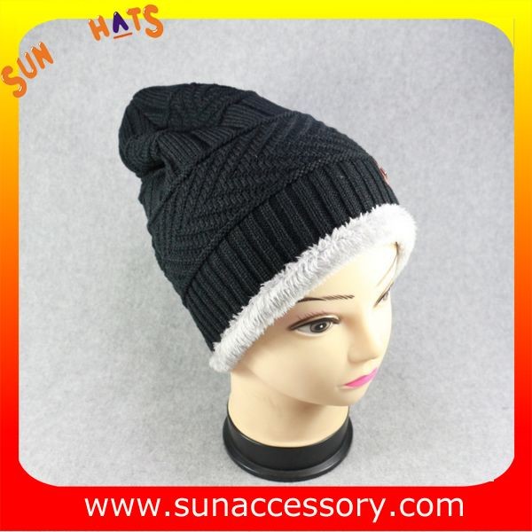 AK17018 Sun Accessory advertising  winter knitted beanie hats for mens,Logo can be added