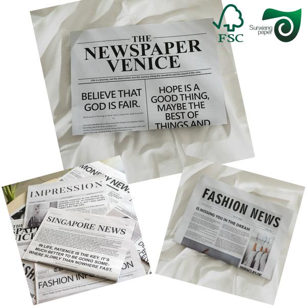 42g 45g 48.8g FSC Uncoated Light Grey News Printing Paper Roll 63cm Width