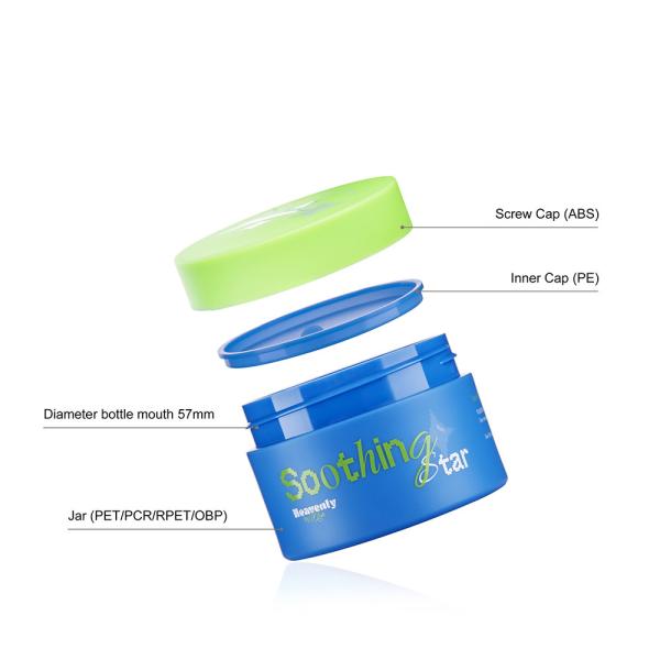 Frascos de plástico PET de cristal de parede pesada 50 ml frascos de cosméticos para máscara facial