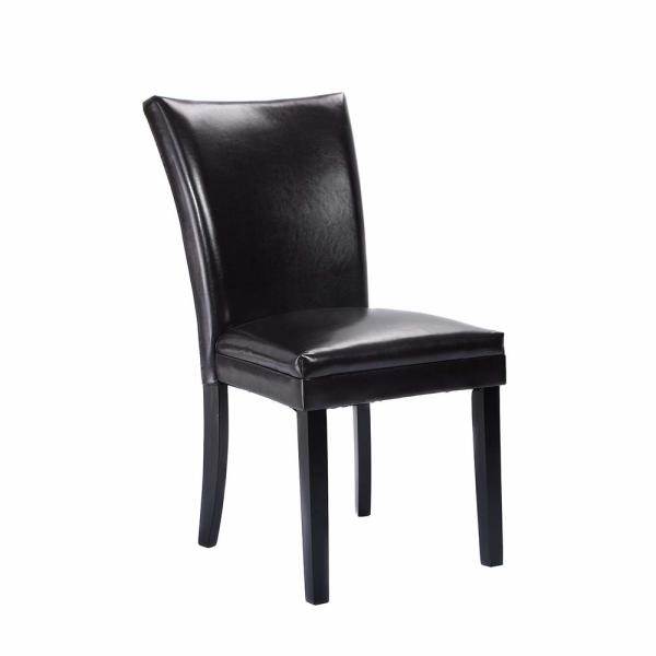 Black Leather Dining Room Chairs W / Tufted Backrest Modern Home Furniture Party