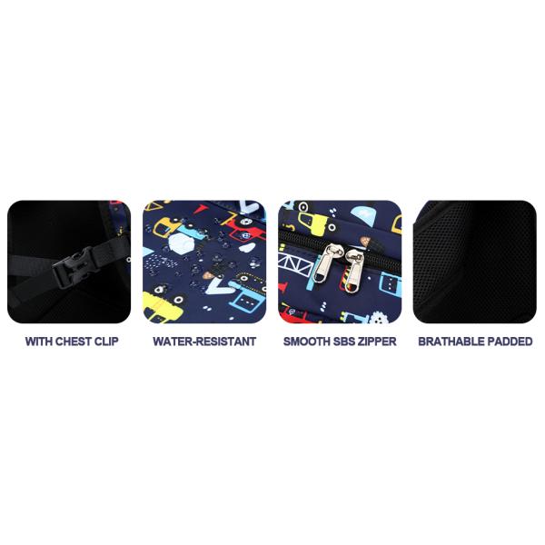 Boy School Backpack Preschool Children Backpack With Lunch Box Pencil Case Three Piece Set