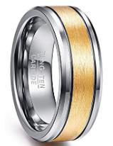 Ringe de mariage en zircon au carbure de tungstène pour hommes avec technologie d'insertion de réglage