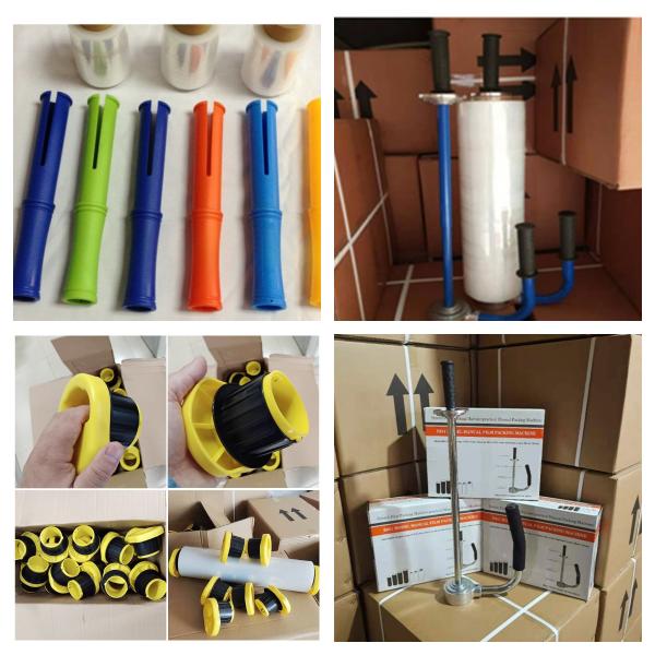 Hand Biodegradable Stretch Wrap Film Holder Multicolor Lightweight Manual Stretch Film Dispenser