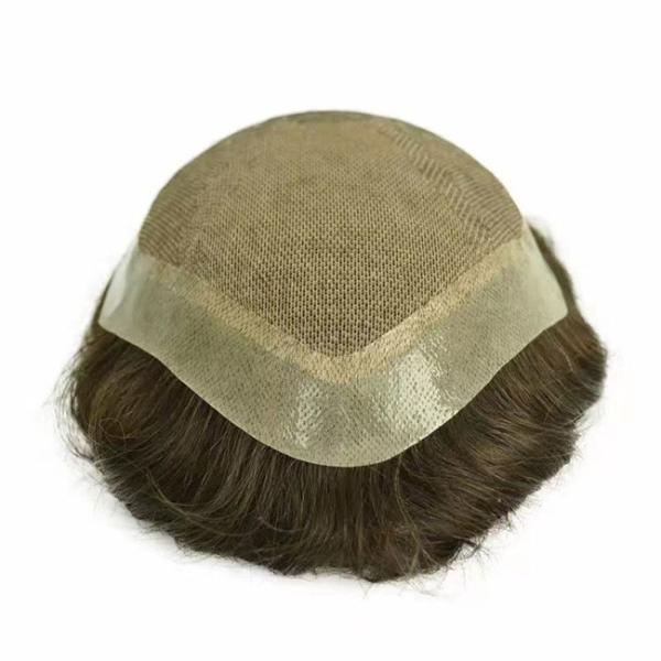 1B Homem de verdade Toupee cabelo humano Prótese mono fina 6x9 7x10