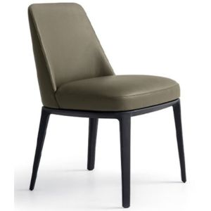 Стулья столовой Wearproof сливк кожаные с черными ногами