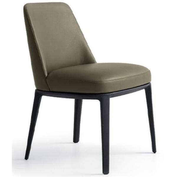 Стулья столовой Wearproof сливк кожаные с черными ногами