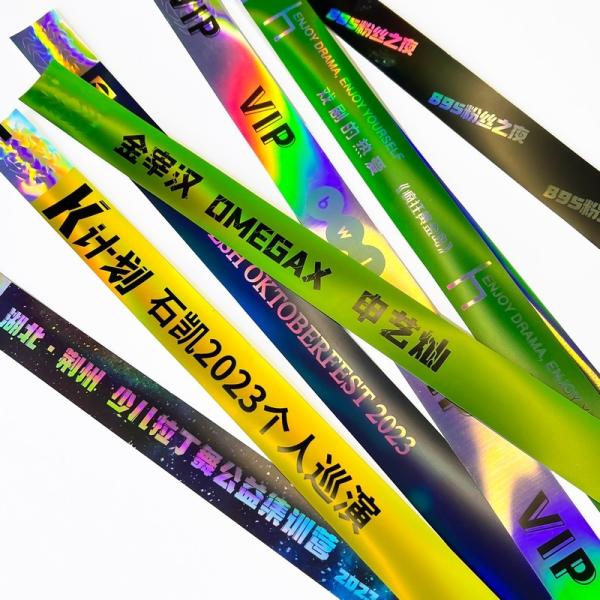 Fábrica de Eventos Personalizados VIP Pulseiras Brilhante Laser Brilhante Concert Festival de Música Festa de Atividades Pulseiras Para Adultos Crianças