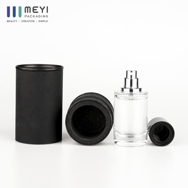 30ml Customized Perfume Glass Empty Bottle Cylindrical Bottom Transparent With Pump Spray