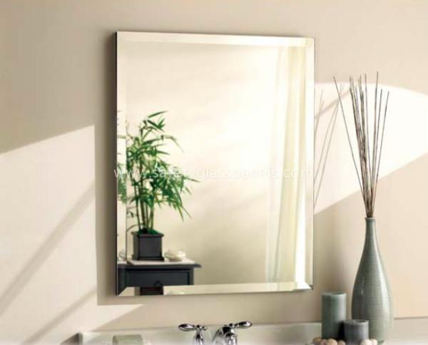 Rectangle 5mm Automobile Tinted Mirror Glass Coated With Silver And Copper