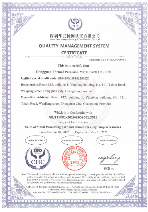 LiFong(HK) Industrial Co.,Limited Certificaciones