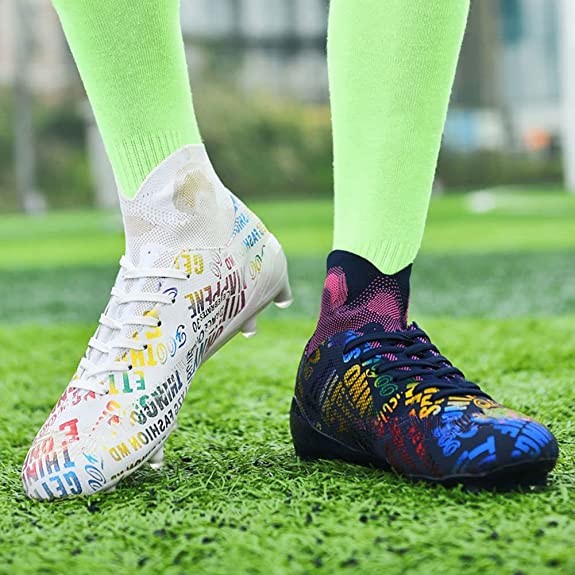 Maugely Canvas Leather Firm Ground Cleats Soccer Shoes 35-45