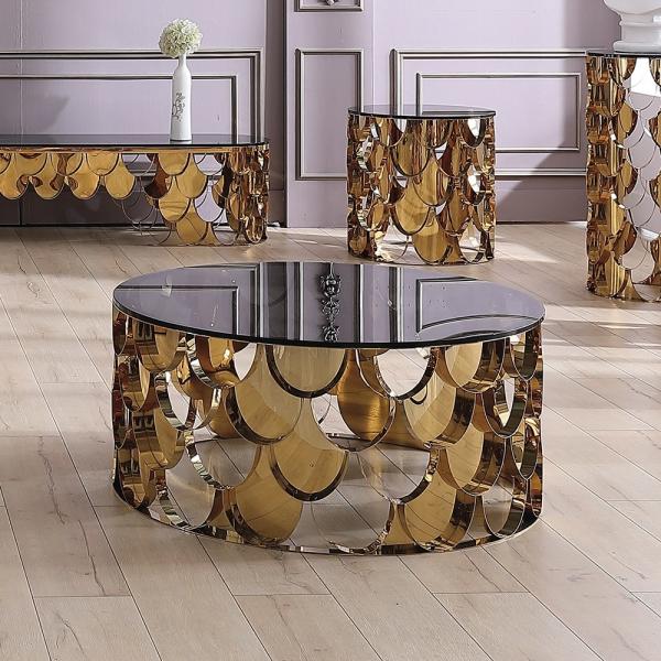 Round Dia 100cmx45cm  SS Coffee Table for Italian Contemporary Living Room