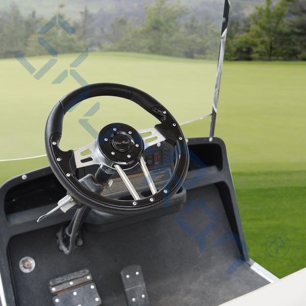 Рулевое колесо для гольф-кара Aviator 4, черная рукоятка/спицы из матового алюминия