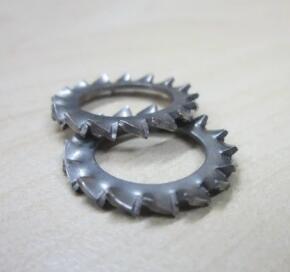 Serrated Gasket Steel Flat Washers / Star Lock Washer Din6798A Zinc Plate Surface