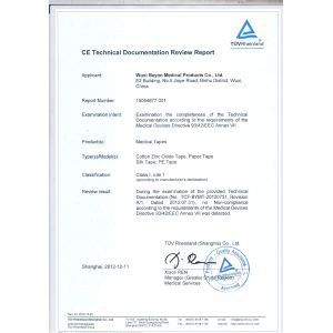 WuXi Beyon Medical Products CO.,LTD. Certificaciones