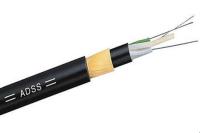 Cable de fibra óptica ADSS de 12 núcleos, funda exterior negra no metálica, fácil instalación para telecomunicaciones eléctricas