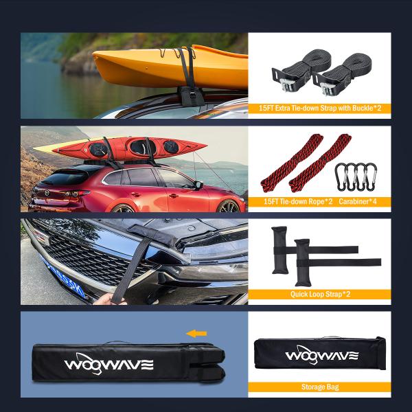 Portable Bag Included Woven Lable Logo Soft Kayak Roof Rack for All Cars