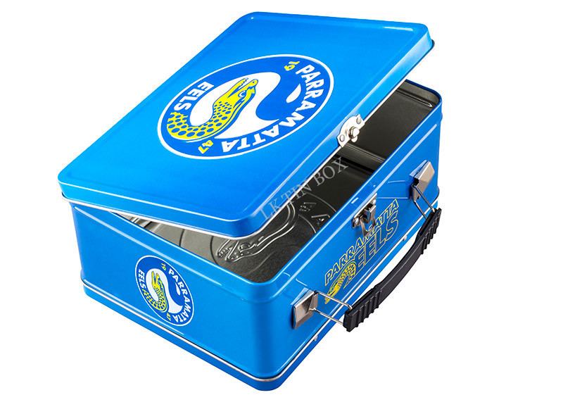 Large Fancy 3D Embossed Collection Metal Tin Lunch Box With CMYK Print