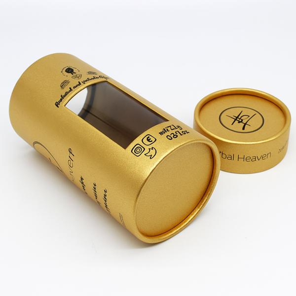 T-Shirt Protective Gift Box Gold Cardboard Paper Tube With Window Luxury Packaging