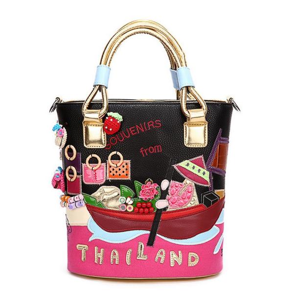 2016 new women handbag packet Messenger bag hand embroidery Korean boutique creative bucket bag