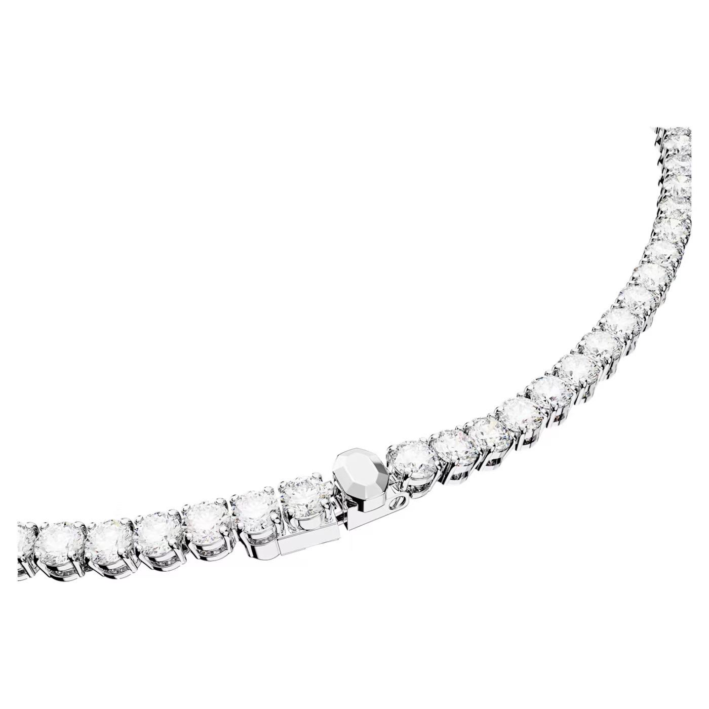 Matrix Tennis Necklace Round Cut Small Pink White Yellow Gold-tone Plated