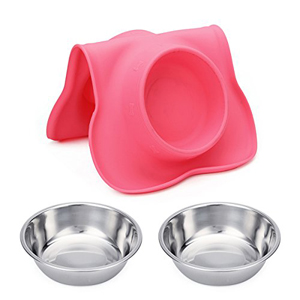Dog Travel Water Bottle Collapsible Bowls, 2 in 1 Pet Food Container with Collapse Bowls, Outdoor Portable Water Bowls