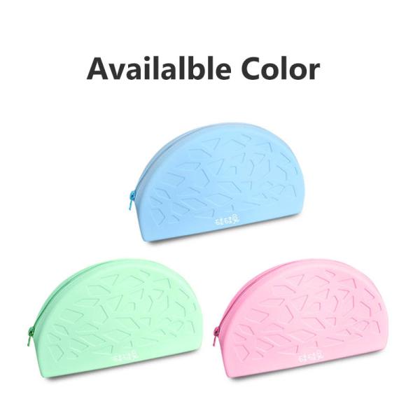 Fan Shaped Soft Waterproof Silicone Makeup Bag Lightweight And Portable Travel Small Item Storage Bag
