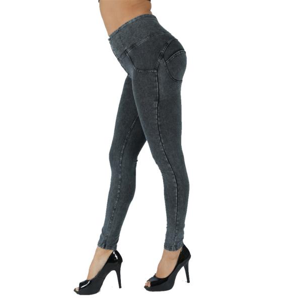 Girls Sexy Thin Booty Lifting Pants , High Waist Denim Leggings