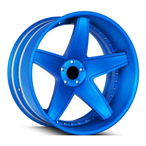 Deep Dish Lip Wheels 5 Spoke Aluminum Custom Forged Wheels 2 Pieces Forged Alloy Wheels For Sports Car