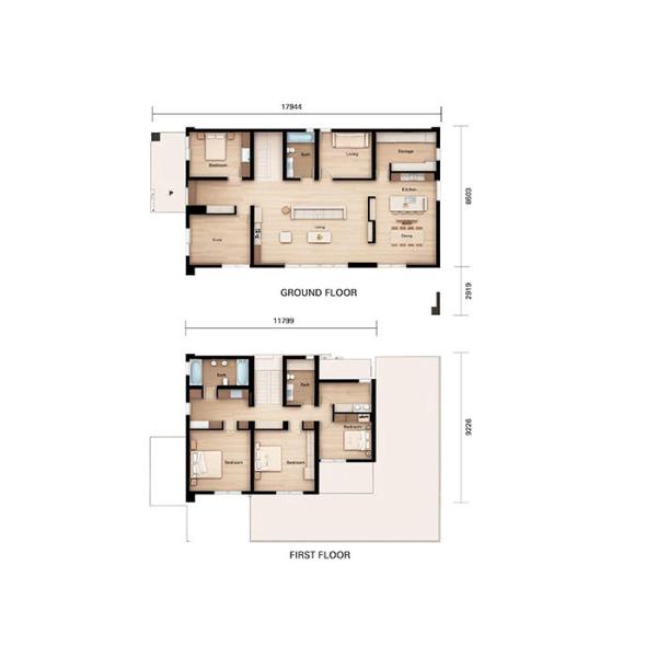 4 Bedroom Steel Structure Frame Building Prefab House Luxury Villa Steel House Kits