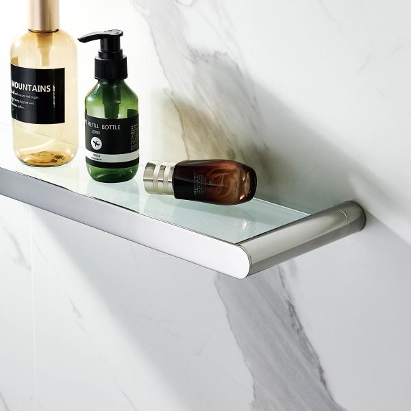 Luxury Stainless Steel Bathroom Accessories Shelves Glass Flat Rack Kid Friendly
