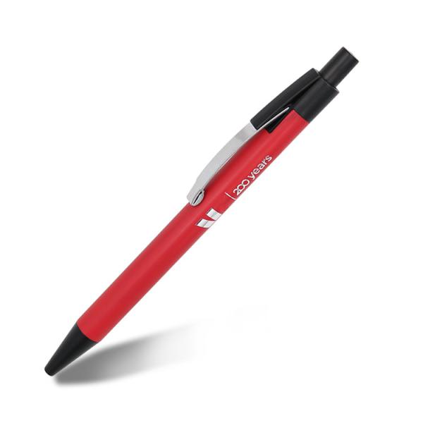Colorful Metal Ballpoint Pen Press Style Classic Aluminum Ball Pen With Clip