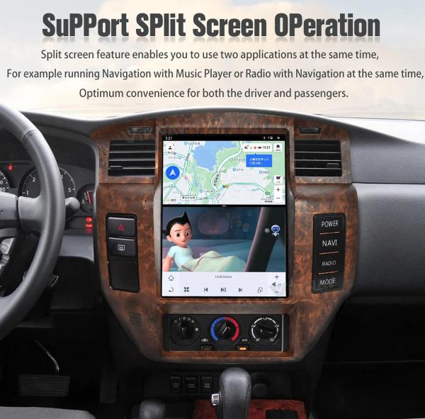 Ecrã sensível ao toque Y61 Nissan Patrol Head Unit 2004-2019 GPS para carro
