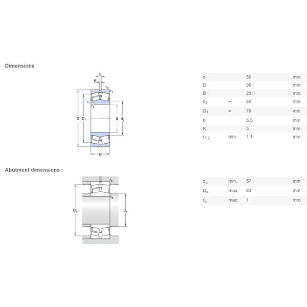 Pressed Steel Spherical Ball Bearing FAG 22210 50×90×23mm For Fan Industry