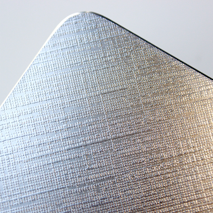 Linen Pattern Embossed Stainless Steel Sheet with Scratch-Resistant Coating in 1219x2438mm Size