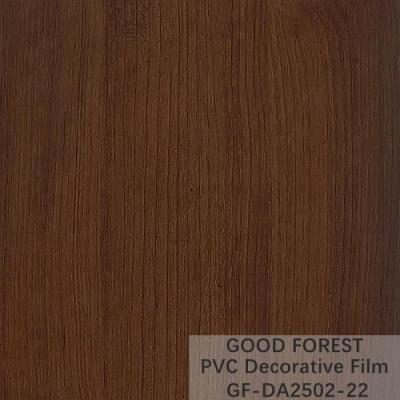 Wardrobes PVC Decorative Film Blistering Wooden Grain Light Brown Color