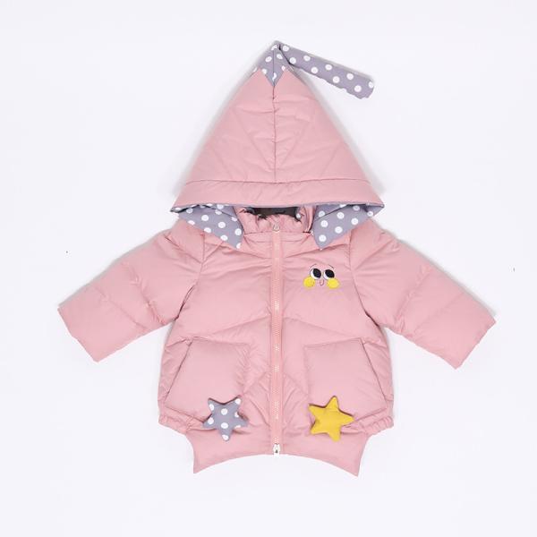 Fashion Winter Pink Hooded Cute Children Duck Down Filled Jacket Warmest 3T 4T Kids Girls Coat